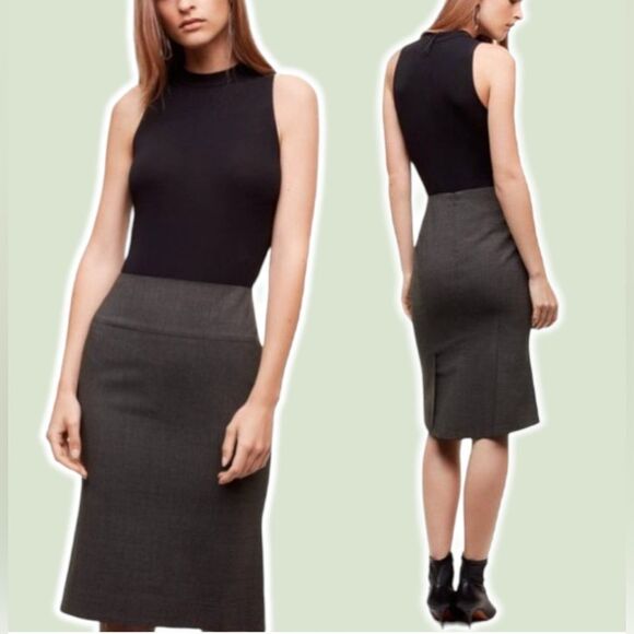 BABATON Aritzia Jupe Fletcher Wool Blend Pencil Skirt Sz 2 Gray - Picture 1 of 6